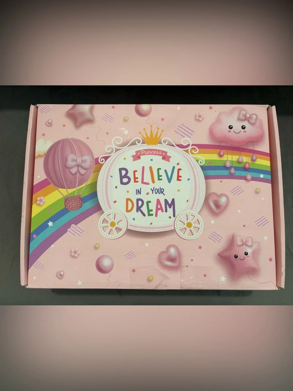 Fimibuke Pink Rainbow Kids Bento Lunchbox Set with 4 Compartments